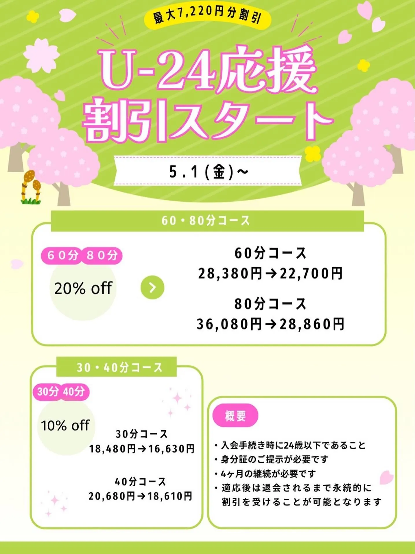 🌸【U-24限定キャンペーンスタート】🌸